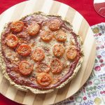Pizza vegana de cherris y especias (picante)